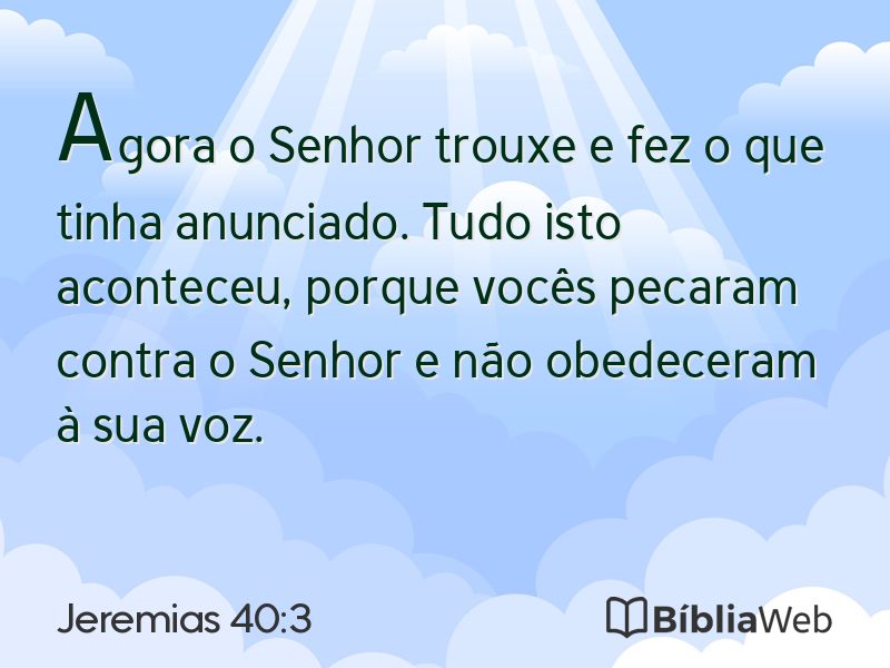 Jeremias 40:3 em imagem para compartilhar