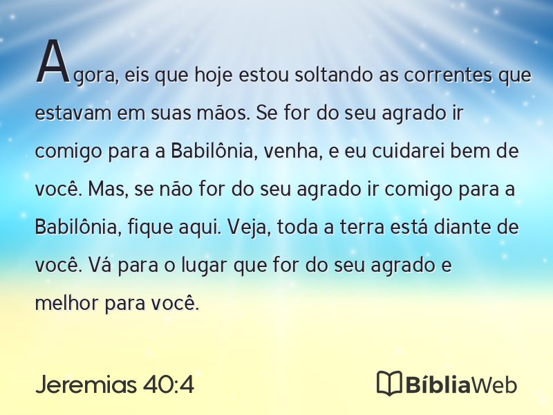Jeremias 40:4 em imagem para compartilhar