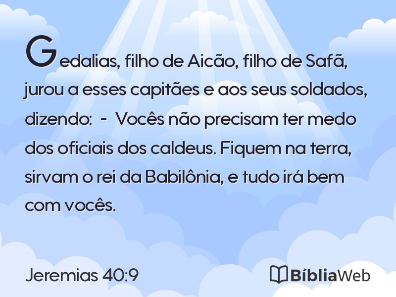 Jeremias 40:9 em imagem para compartilhar