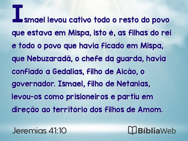 Jeremias 41:10 em imagem para compartilhar
