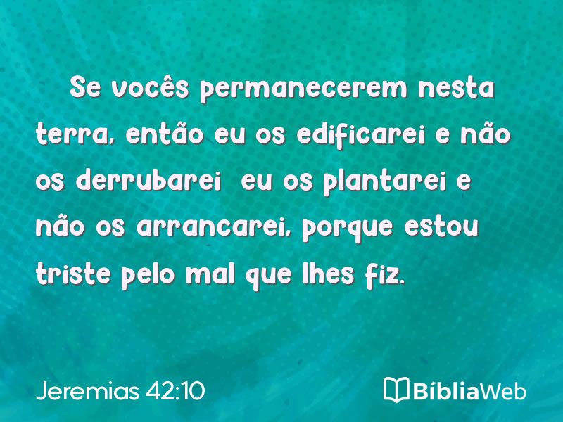 Jeremias 42:10 em imagem para compartilhar