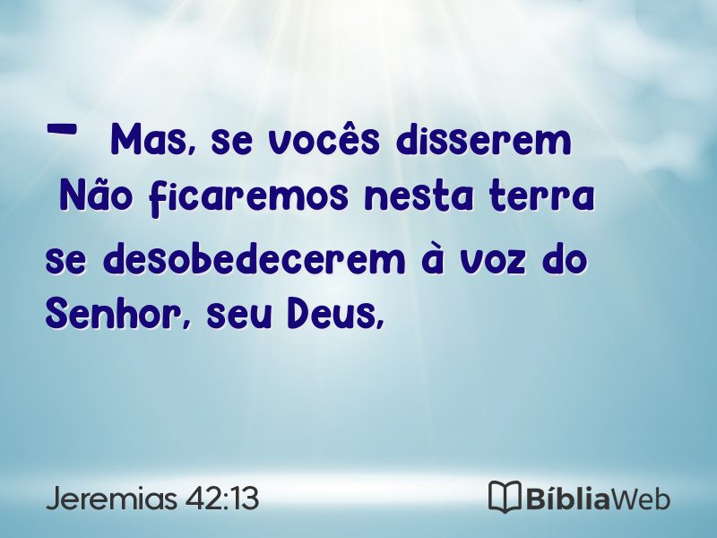 Jeremias 42:13 em imagem para compartilhar