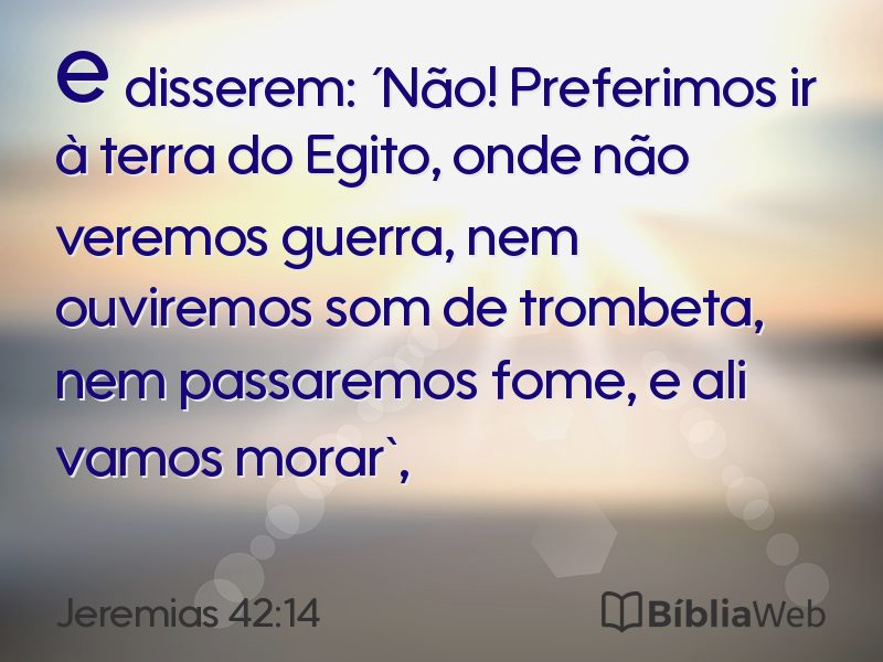 Jeremias 42:14 em imagem para compartilhar