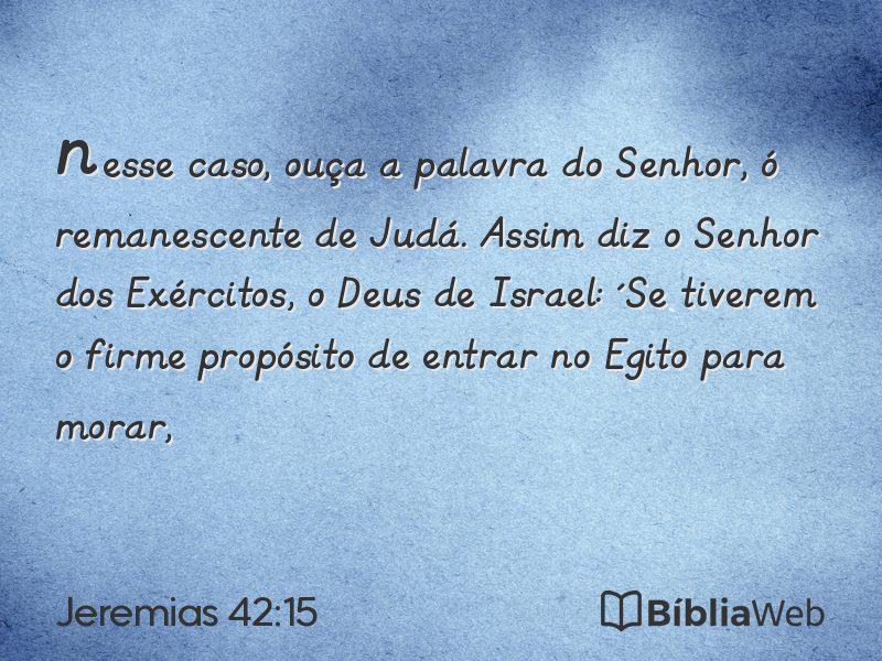 Jeremias 42:15 em imagem para compartilhar