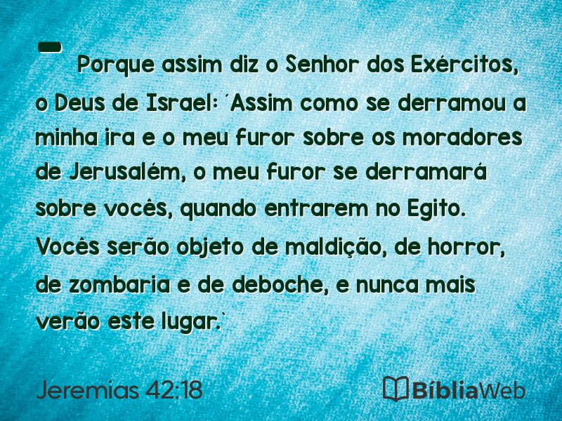 Jeremias 42:18 em imagem para compartilhar