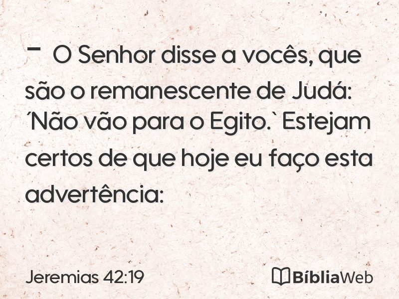 Jeremias 42:19 em imagem para compartilhar
