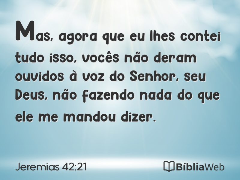 Jeremias 42:21 em imagem para compartilhar