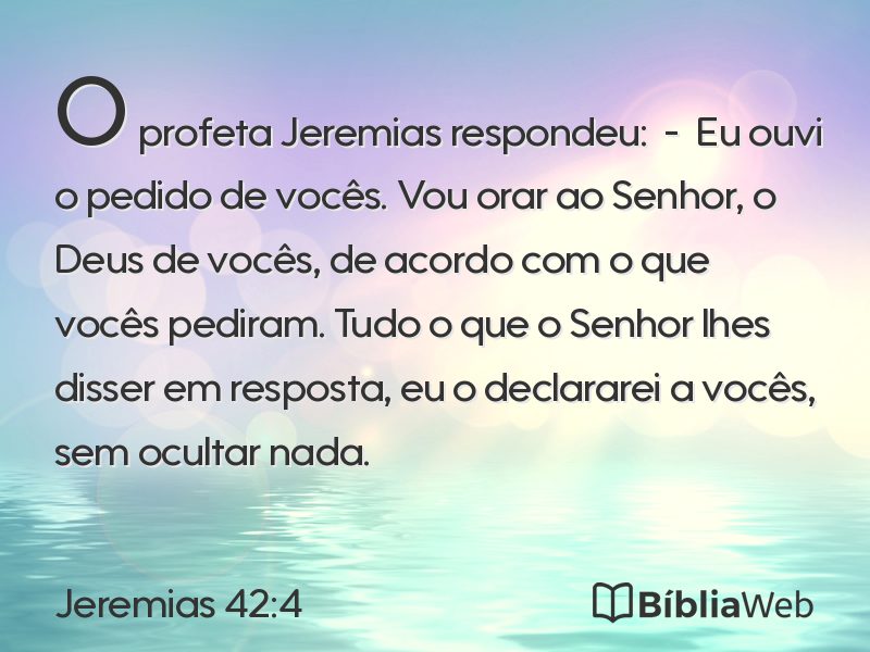 Jeremias 42:4 em imagem para compartilhar