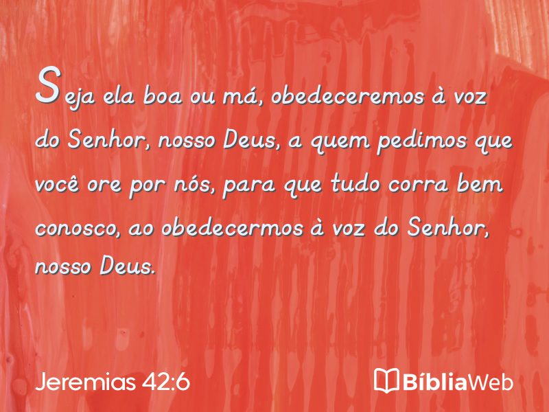 Jeremias 42:6 em imagem para compartilhar