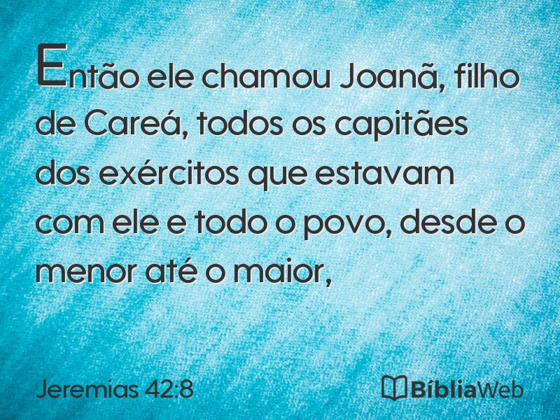 Jeremias 42:8 em imagem para compartilhar