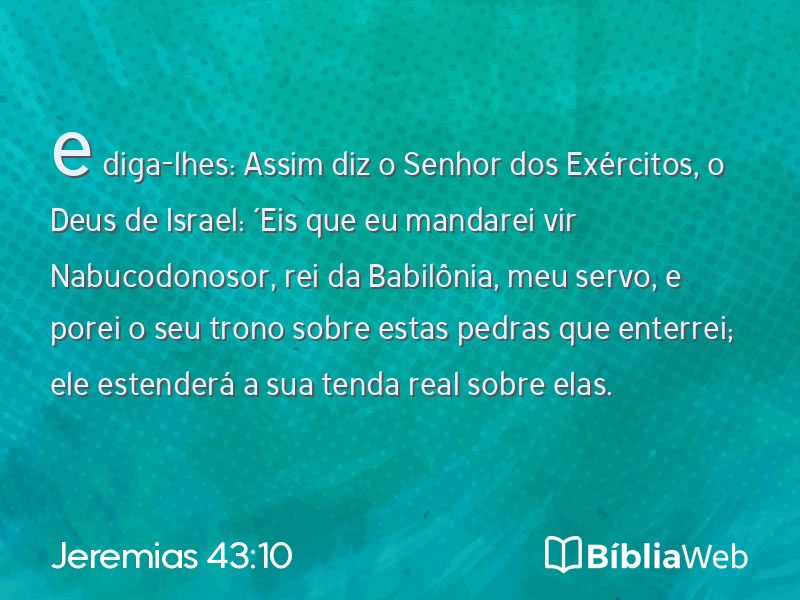 Jeremias 43:10 em imagem para compartilhar