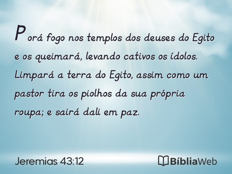 Jeremias 43:12 em imagem para compartilhar