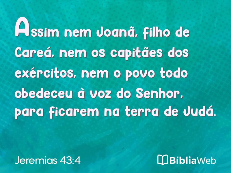 Jeremias 43:4 em imagem para compartilhar