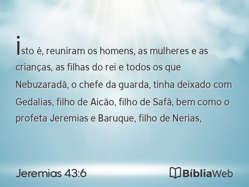 Jeremias 43:6 em imagem para compartilhar