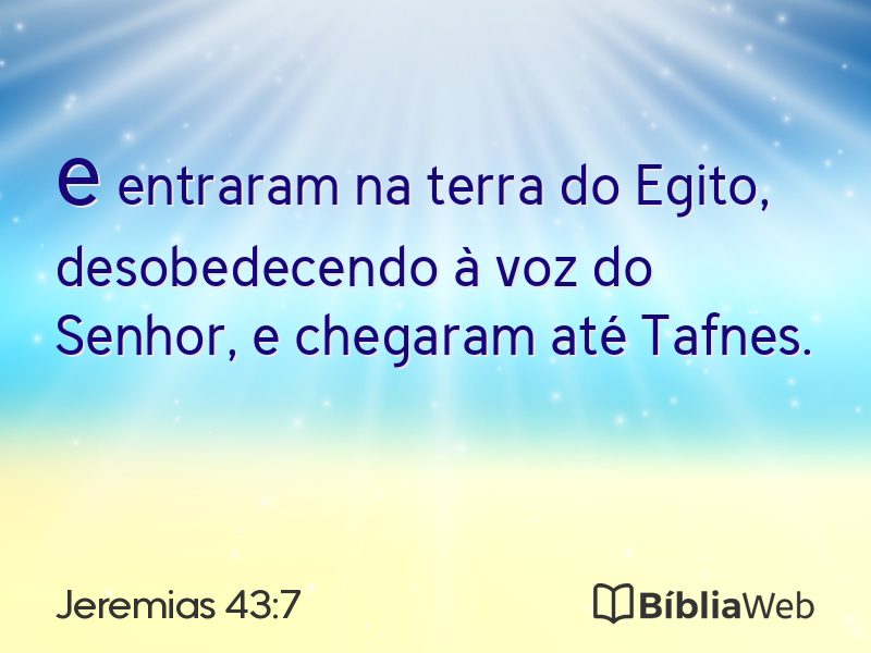Jeremias 43:7 em imagem para compartilhar