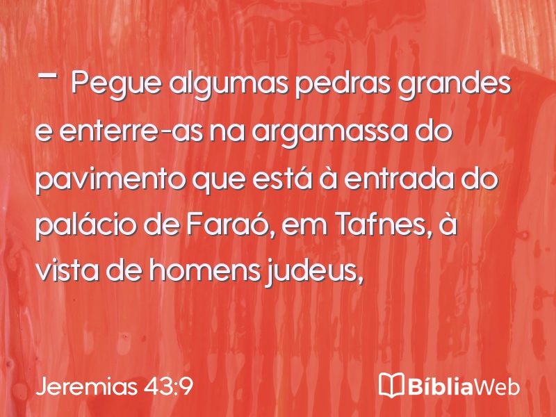 Jeremias 43:9 em imagem para compartilhar