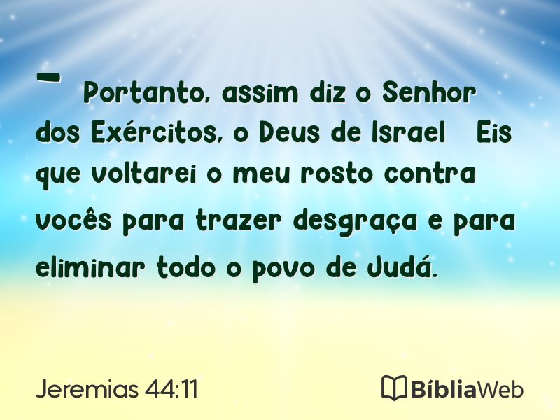 Jeremias 44:11 em imagem para compartilhar
