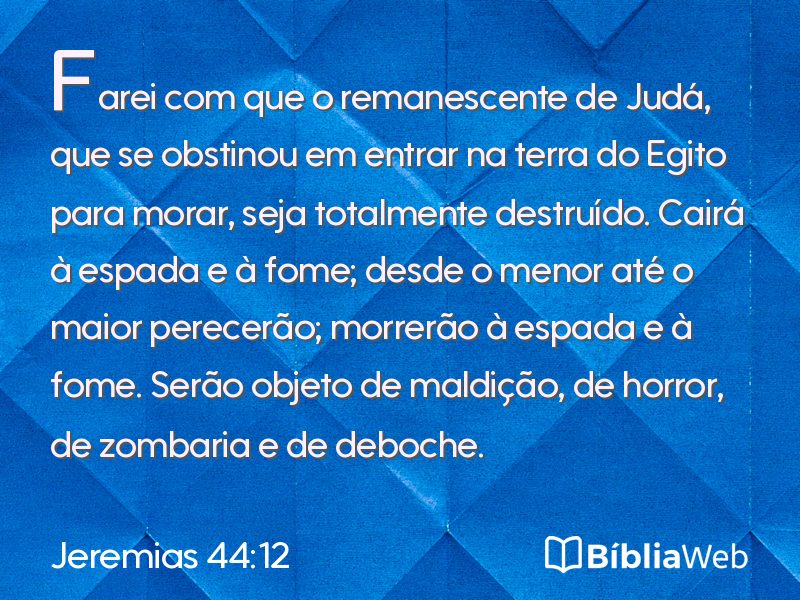 Jeremias 44:12 em imagem para compartilhar