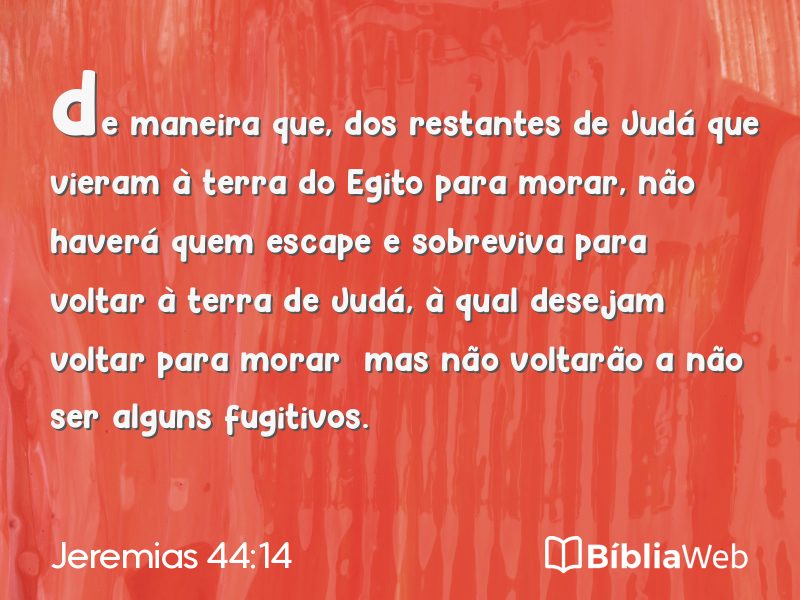 Jeremias 44:14 em imagem para compartilhar