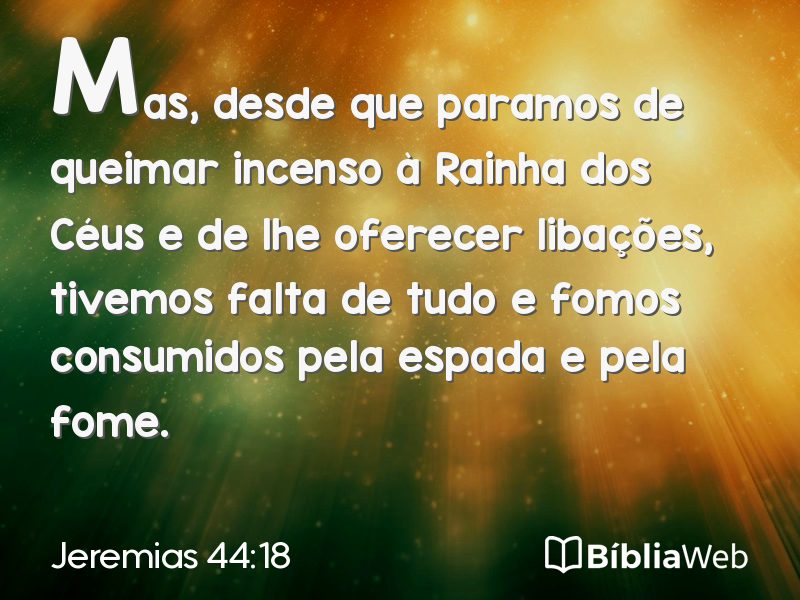 Jeremias 44:18 em imagem para compartilhar