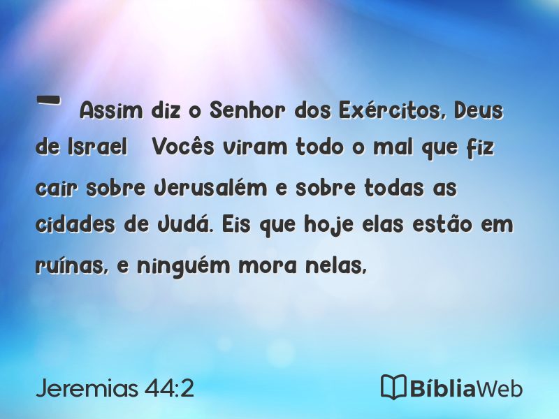 Jeremias 44:2 em imagem para compartilhar