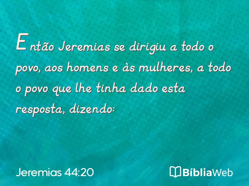 Jeremias 44:20 em imagem para compartilhar