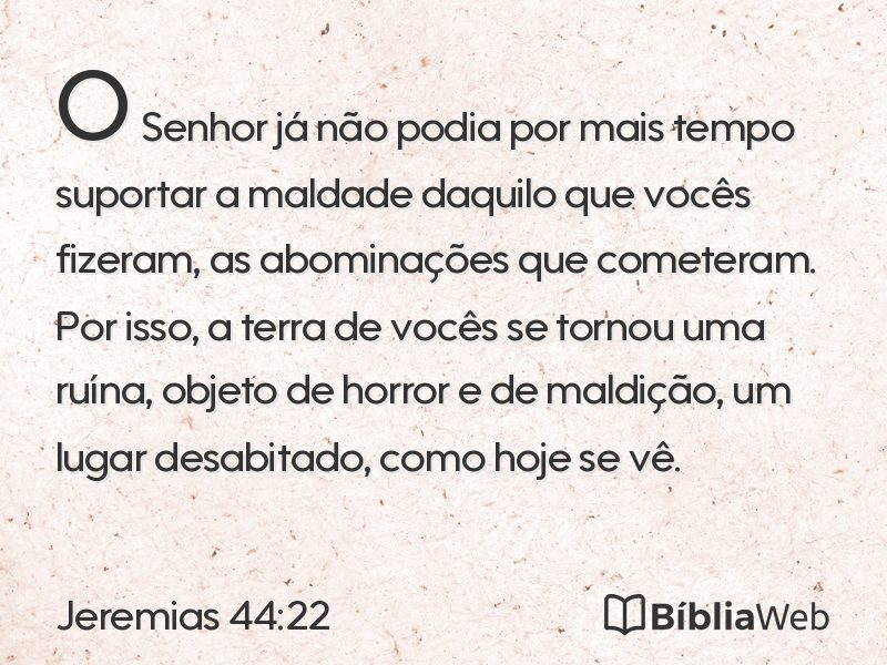 Jeremias 44:22 em imagem para compartilhar