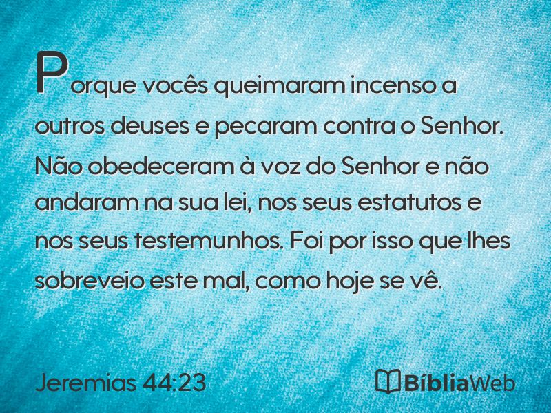 Jeremias 44:23 em imagem para compartilhar