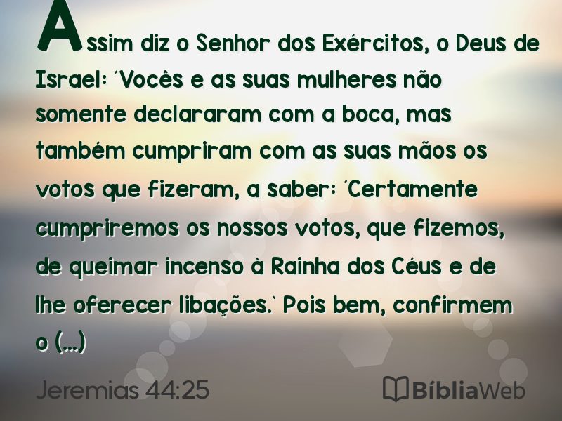 Jeremias 44:25 em imagem para compartilhar