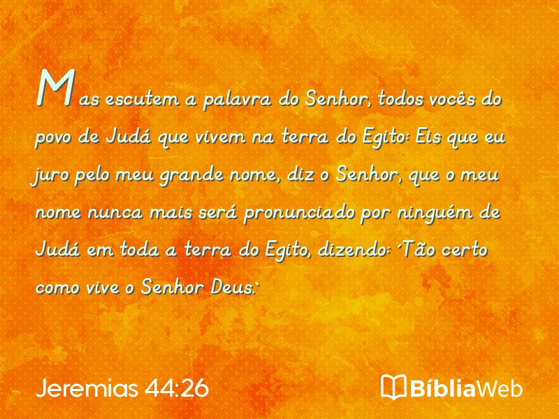 Jeremias 44:26 em imagem para compartilhar