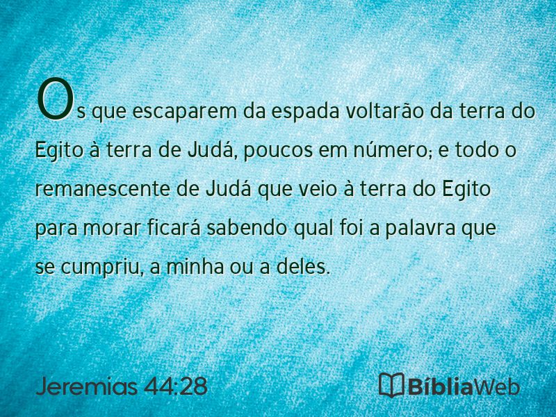 Jeremias 44:28 em imagem para compartilhar