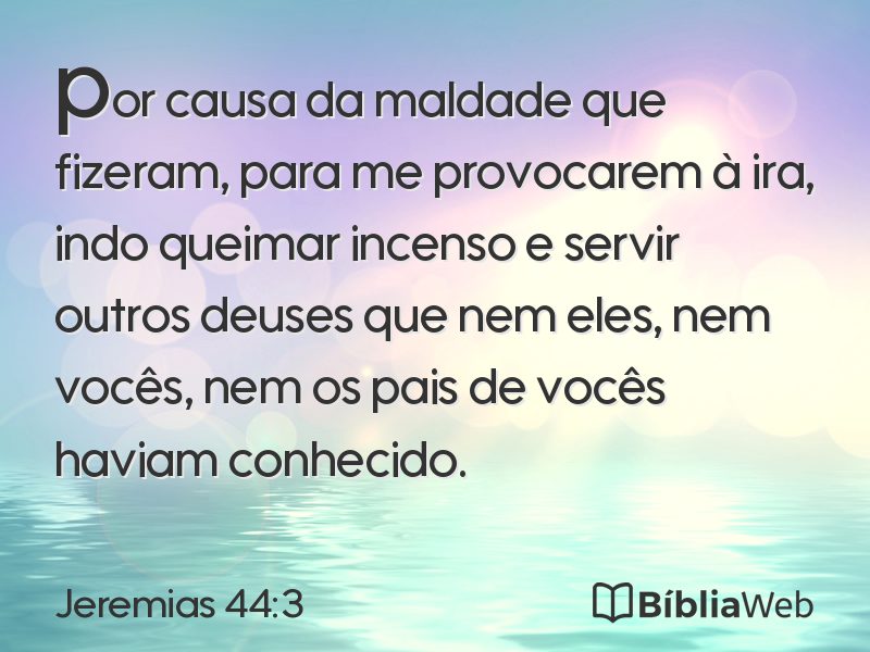 Jeremias 44:3 em imagem para compartilhar