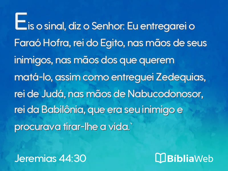 Jeremias 44:30 em imagem para compartilhar
