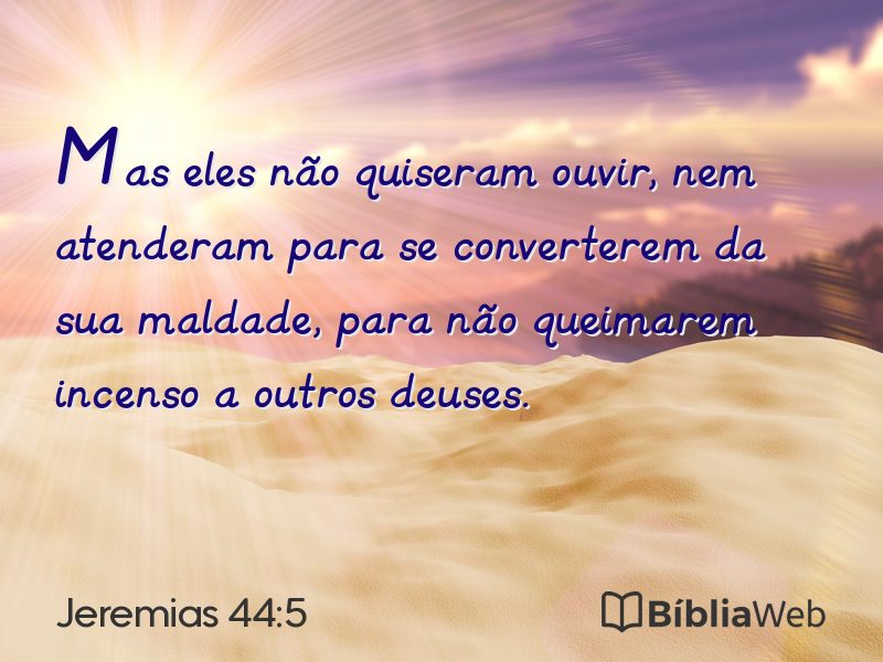 Jeremias 44:5 em imagem para compartilhar