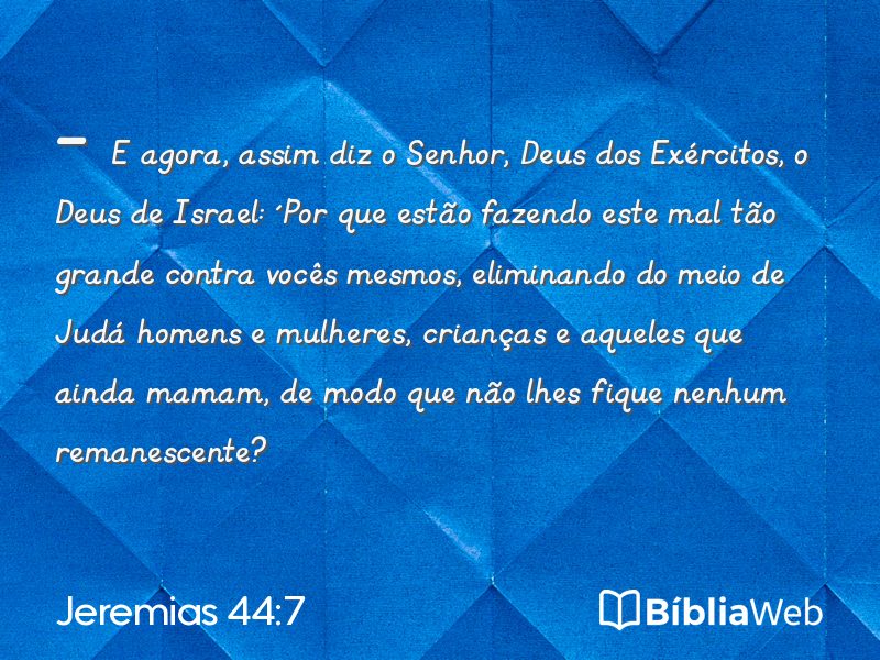 Jeremias 44:7 em imagem para compartilhar