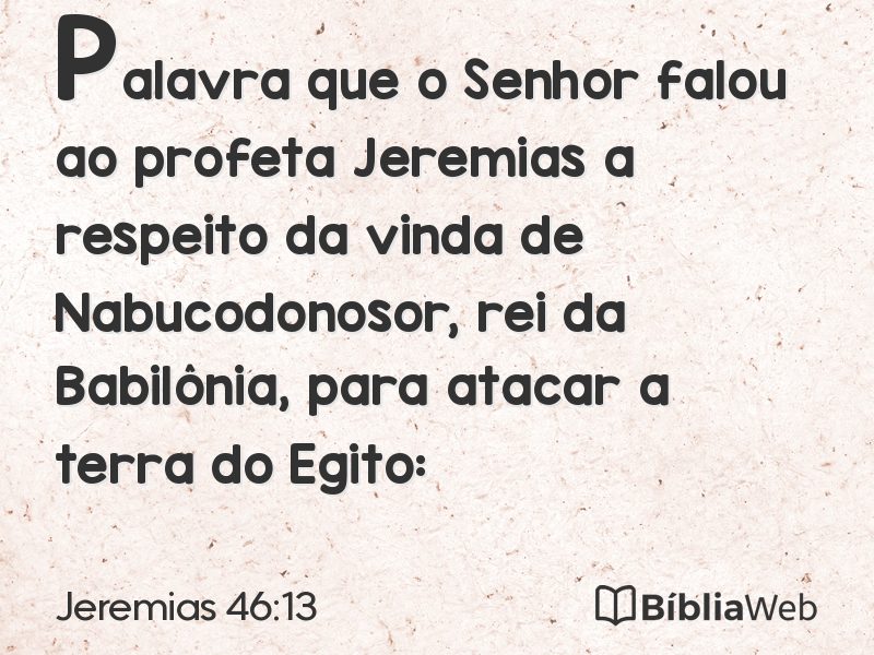 Jeremias 46:13 em imagem para compartilhar