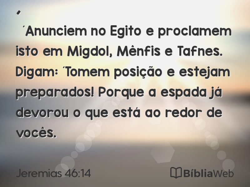 Jeremias 46:14 em imagem para compartilhar