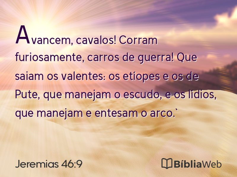 Jeremias 46:9 em imagem para compartilhar