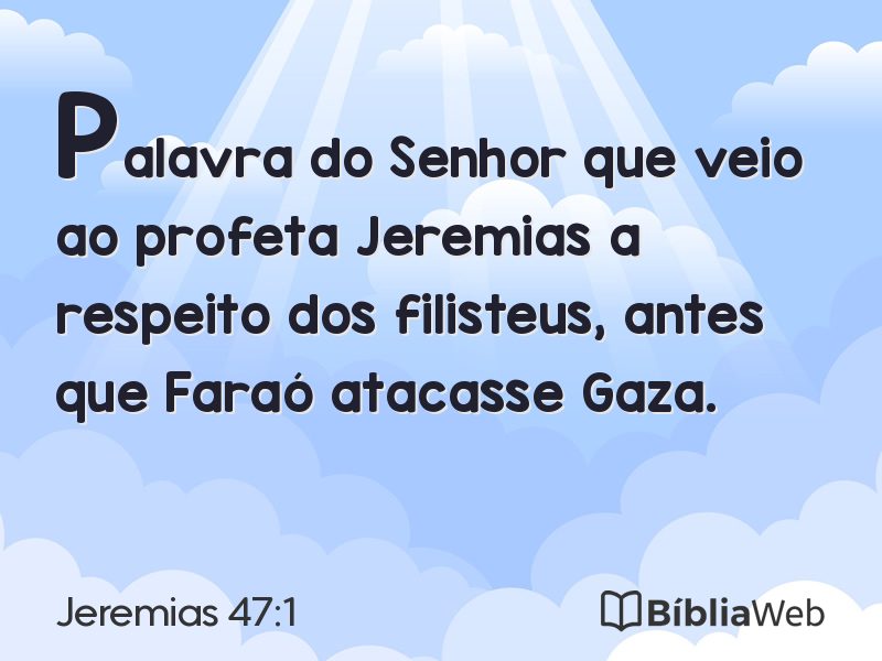 Jeremias 47:1 em imagem para compartilhar