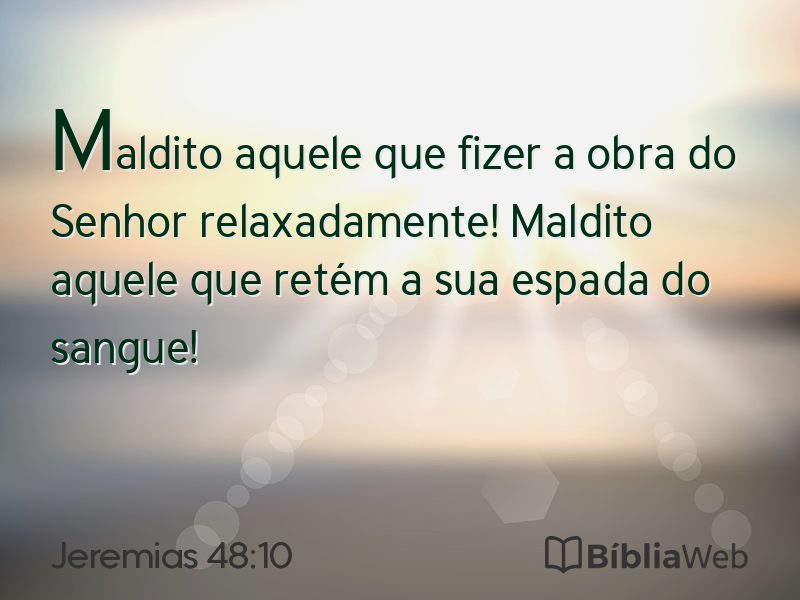 Jeremias 48:10 em imagem para compartilhar