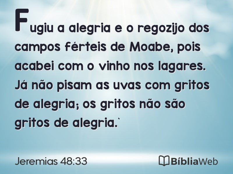 Jeremias 48:33 em imagem para compartilhar