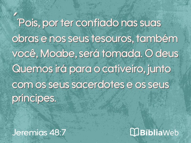 Jeremias 48:7 em imagem para compartilhar