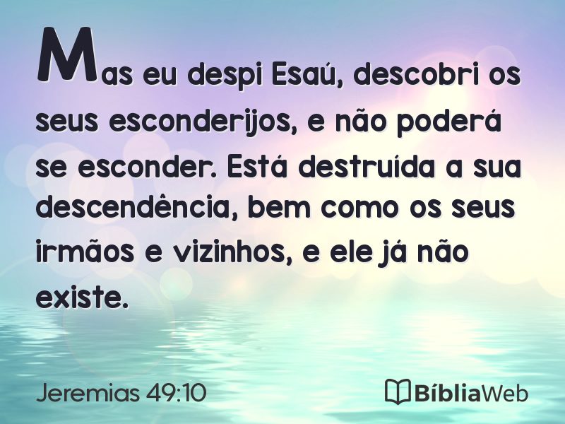 Jeremias 49:10 em imagem para compartilhar