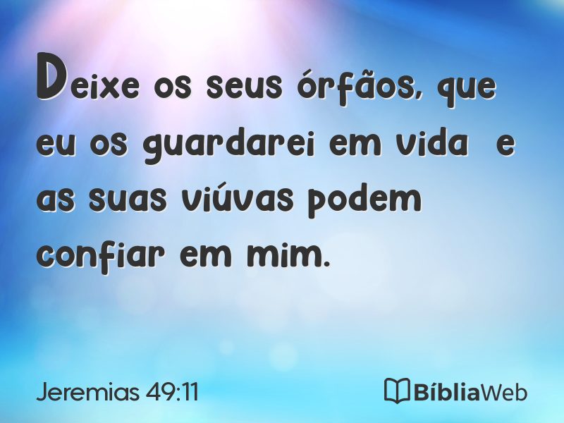 Jeremias 49:11 em imagem para compartilhar