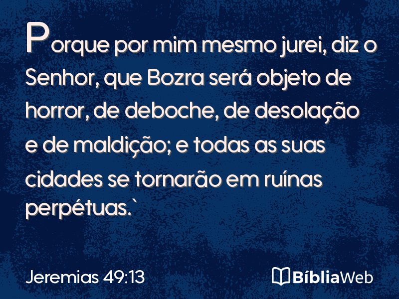 Jeremias 49:13 em imagem para compartilhar