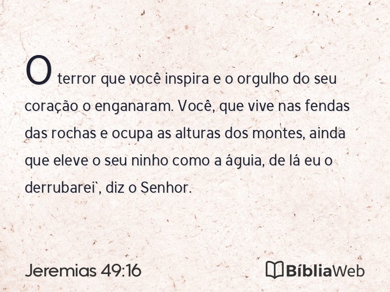 Jeremias 49:16 em imagem para compartilhar