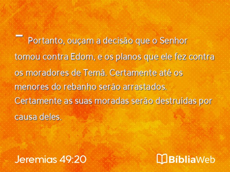 Jeremias 49:20 em imagem para compartilhar