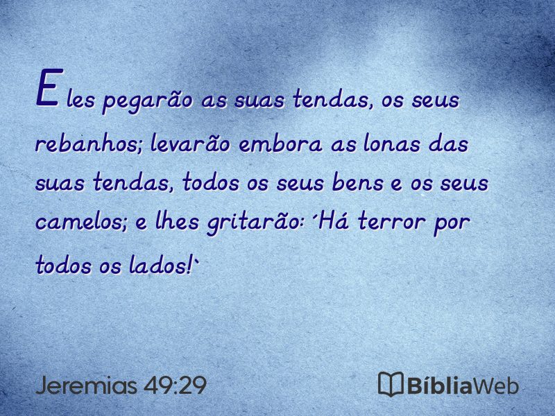 Jeremias 49:29 em imagem para compartilhar