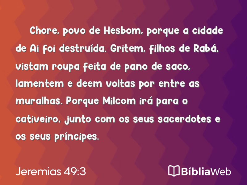 Jeremias 49:3 em imagem para compartilhar