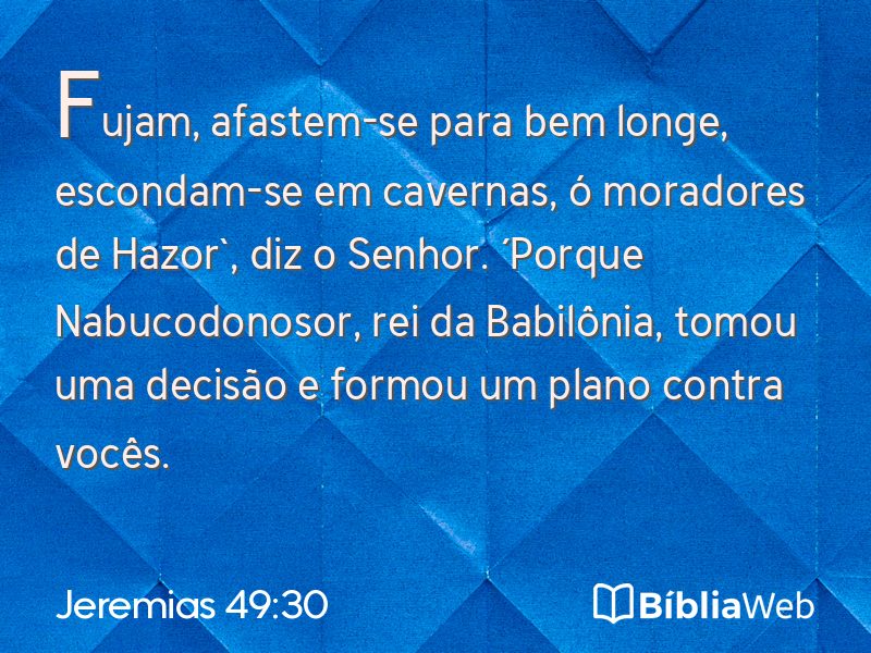 Jeremias 49:30 em imagem para compartilhar